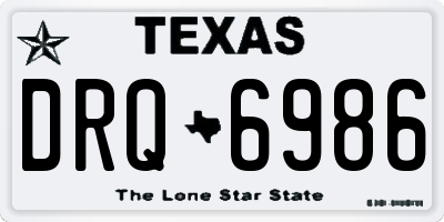 TX license plate DRQ6986