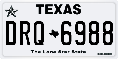 TX license plate DRQ6988