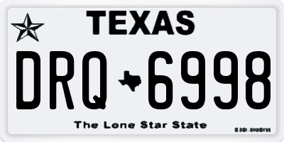 TX license plate DRQ6998
