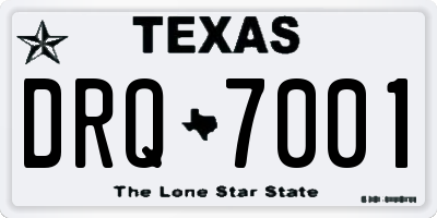 TX license plate DRQ7001