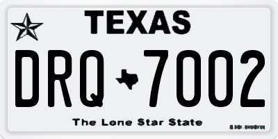 TX license plate DRQ7002