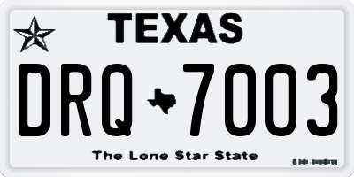 TX license plate DRQ7003
