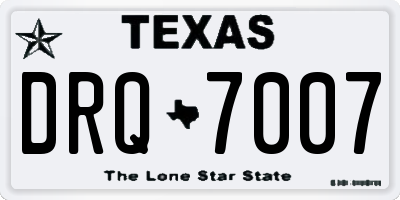 TX license plate DRQ7007