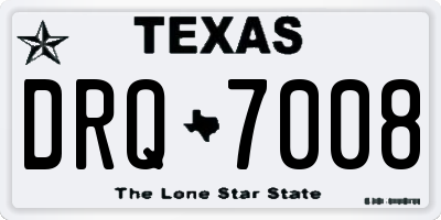 TX license plate DRQ7008