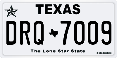 TX license plate DRQ7009