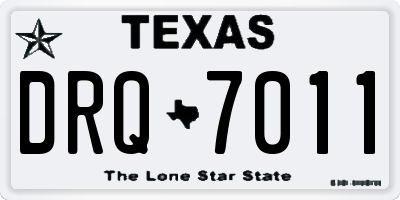 TX license plate DRQ7011