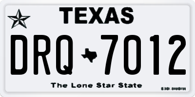 TX license plate DRQ7012