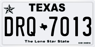 TX license plate DRQ7013