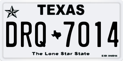 TX license plate DRQ7014
