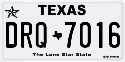 TX license plate DRQ7016