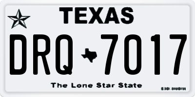 TX license plate DRQ7017
