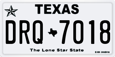 TX license plate DRQ7018