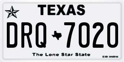 TX license plate DRQ7020