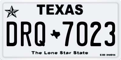 TX license plate DRQ7023