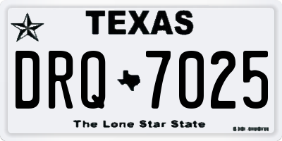 TX license plate DRQ7025