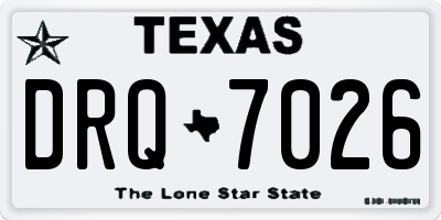 TX license plate DRQ7026