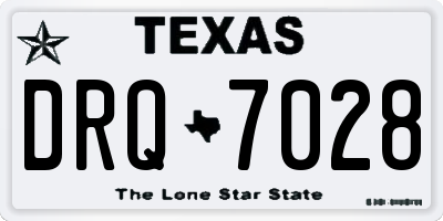 TX license plate DRQ7028