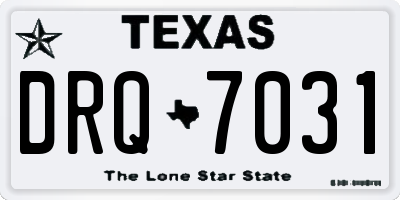 TX license plate DRQ7031