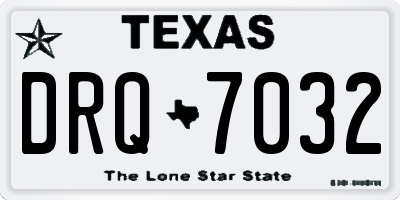 TX license plate DRQ7032