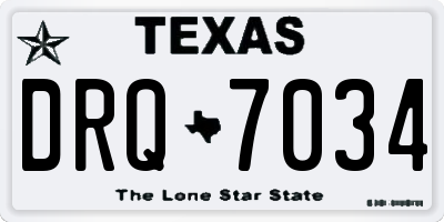 TX license plate DRQ7034