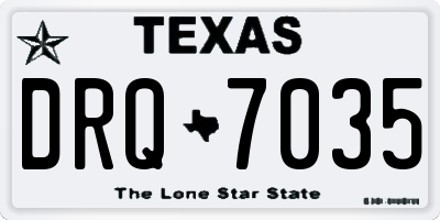 TX license plate DRQ7035