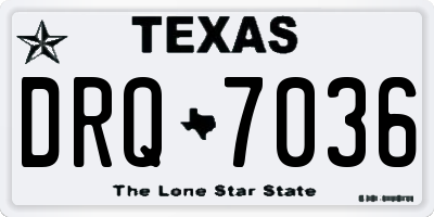 TX license plate DRQ7036