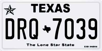 TX license plate DRQ7039