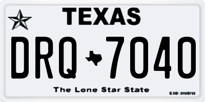 TX license plate DRQ7040