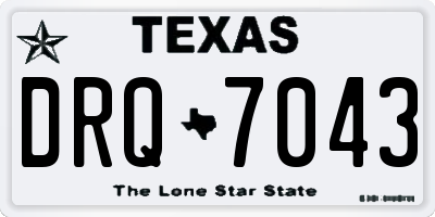TX license plate DRQ7043