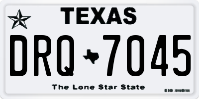 TX license plate DRQ7045