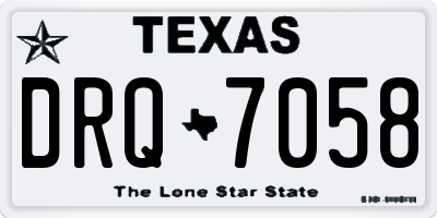 TX license plate DRQ7058