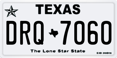 TX license plate DRQ7060