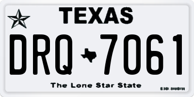 TX license plate DRQ7061