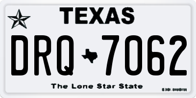 TX license plate DRQ7062