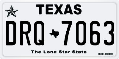 TX license plate DRQ7063