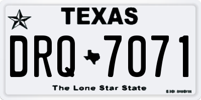 TX license plate DRQ7071
