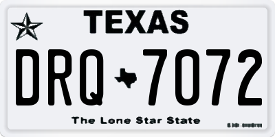 TX license plate DRQ7072