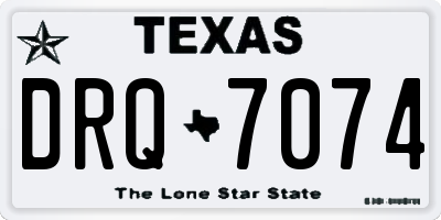 TX license plate DRQ7074