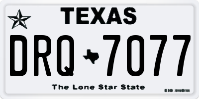 TX license plate DRQ7077