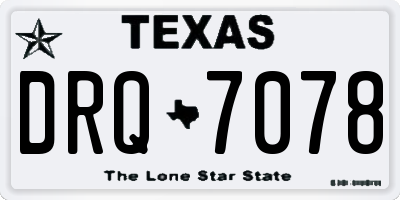 TX license plate DRQ7078