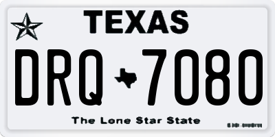 TX license plate DRQ7080