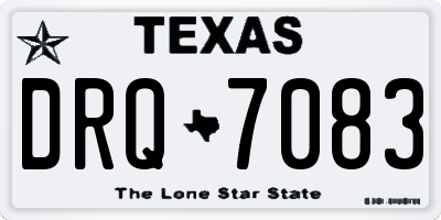 TX license plate DRQ7083