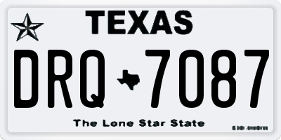TX license plate DRQ7087