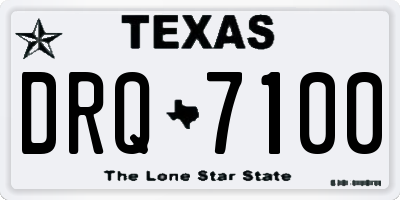 TX license plate DRQ7100