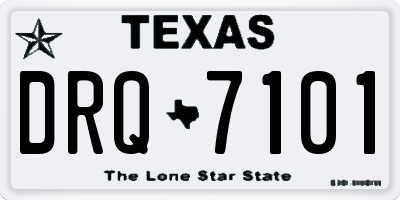 TX license plate DRQ7101