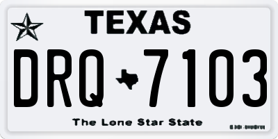 TX license plate DRQ7103