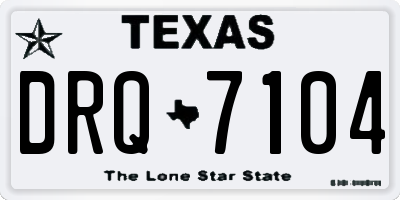 TX license plate DRQ7104