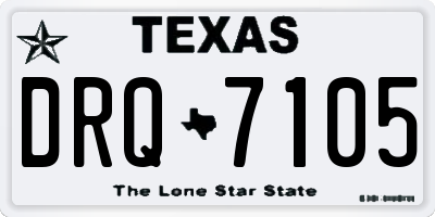 TX license plate DRQ7105