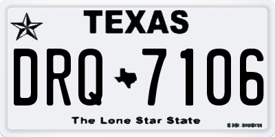 TX license plate DRQ7106