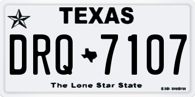 TX license plate DRQ7107